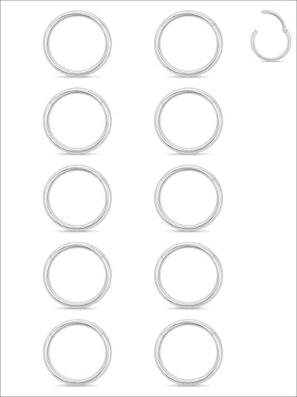 Surgical Steel Septum Nose Lip Daith Helix Tragus Piercing Rings 20g 18g 16g 14g